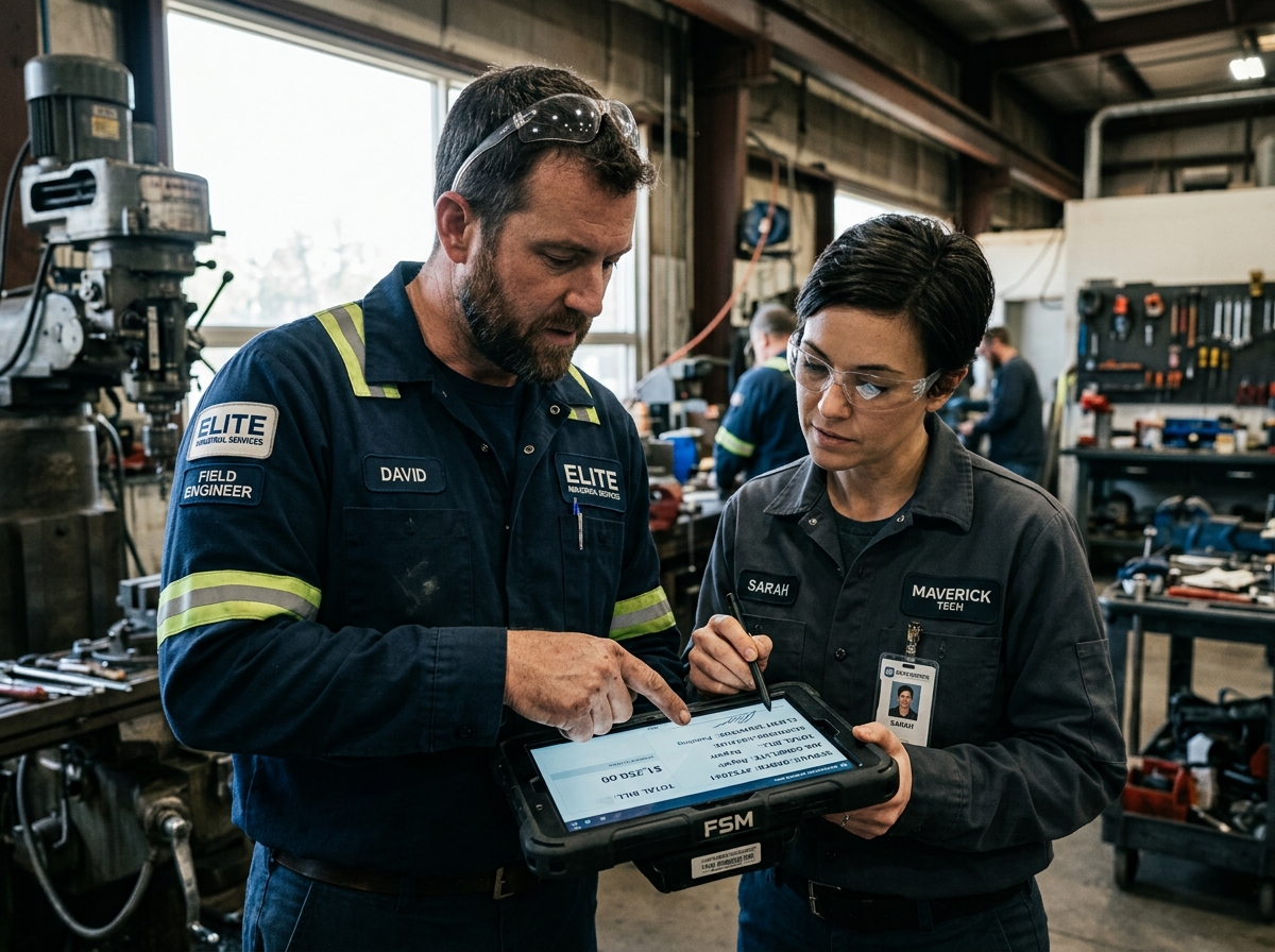 Field service digital sign-off and instant billing
