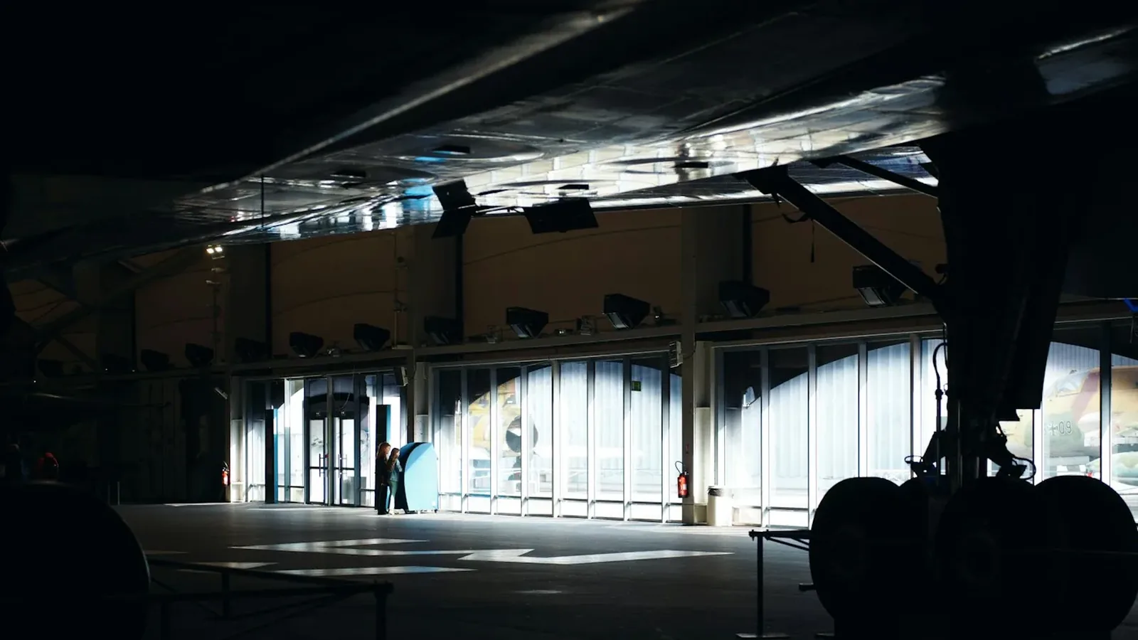 An aircraft under deep maintenance in a hangar